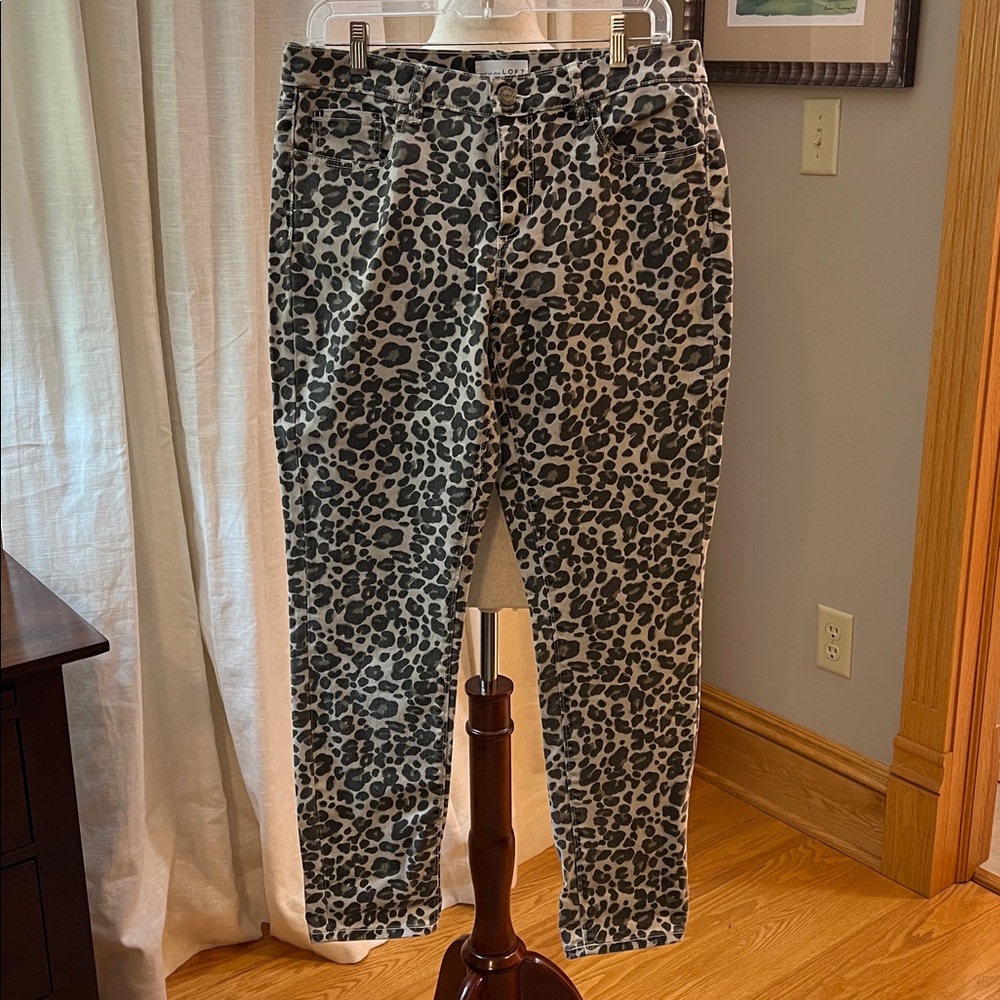 Ann Taylor Loft Modern Skinny Leopard Print Jeans